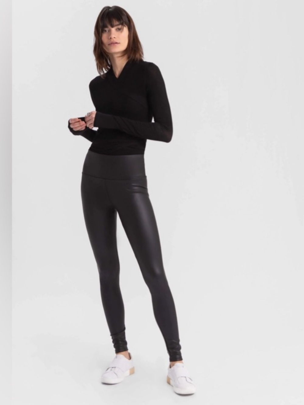 Marcella Moda Kaya Vegan Faux Leather Leggings small black